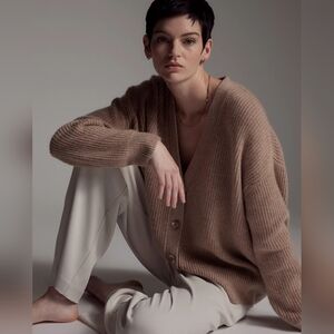Quince Mongolian Spring Cashmere Oversized Boyfriend Cardigan